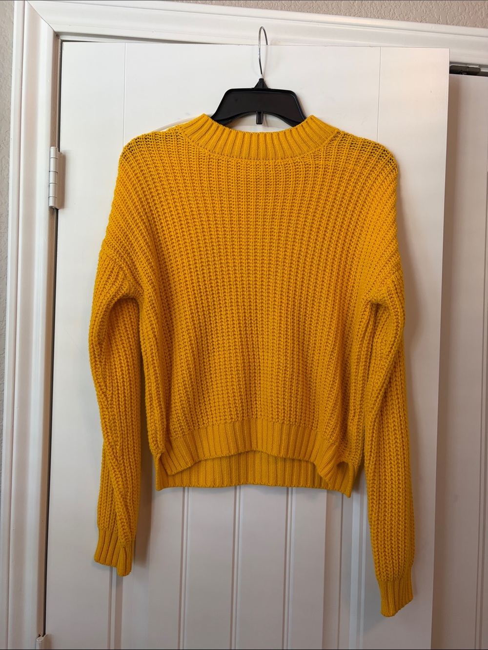 Yellow Knit Crewneck Sweater - Women